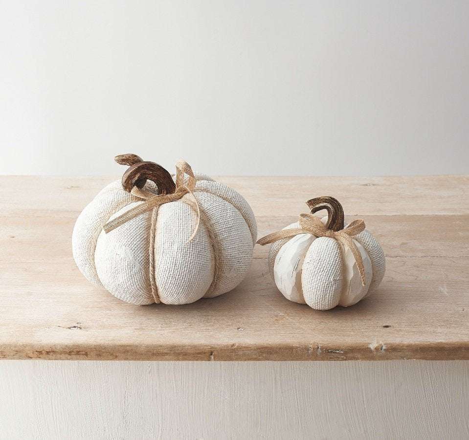 Calabaza Blanca Texturizada – 19 cm