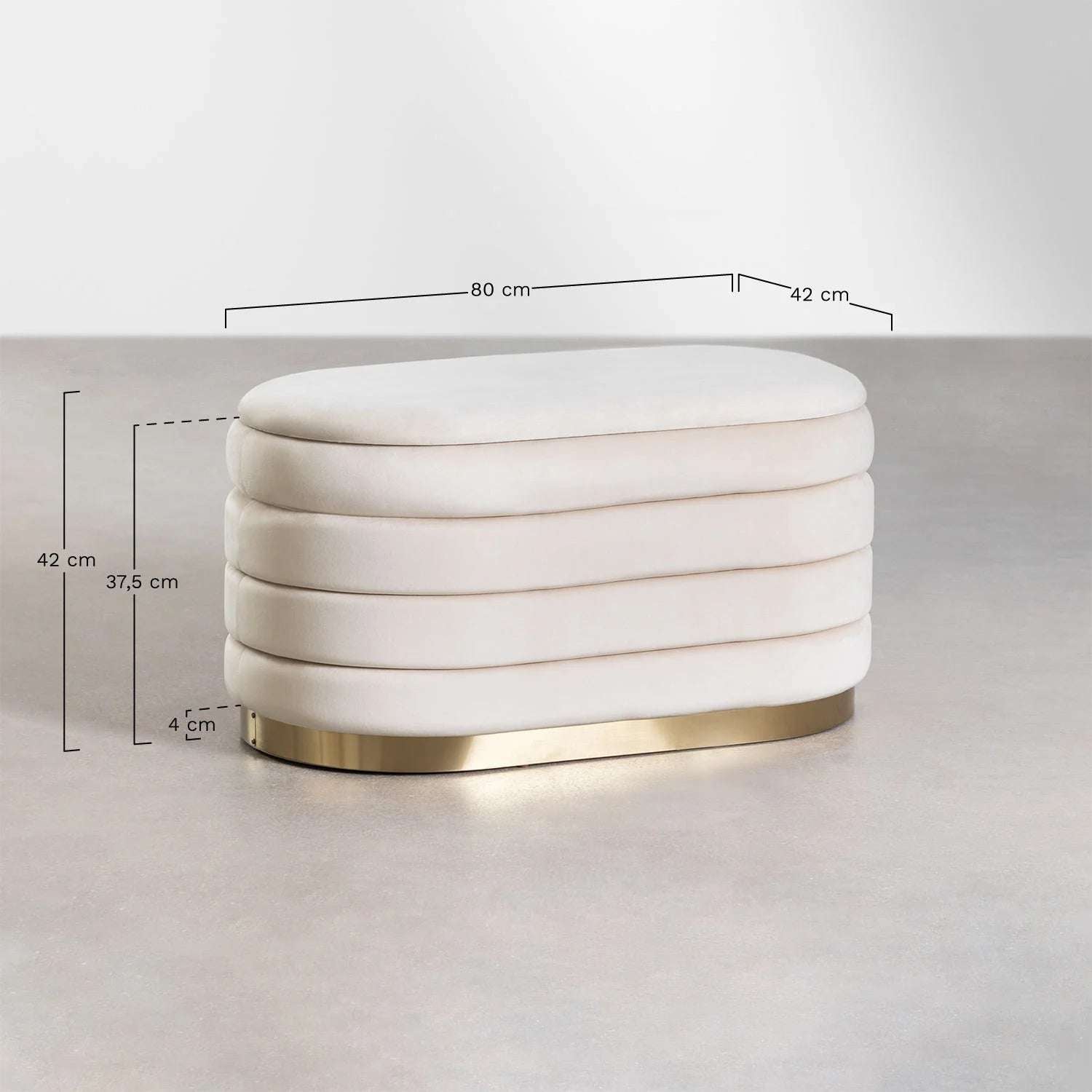 Banco con Almacenaje en Terciopelo Bradford