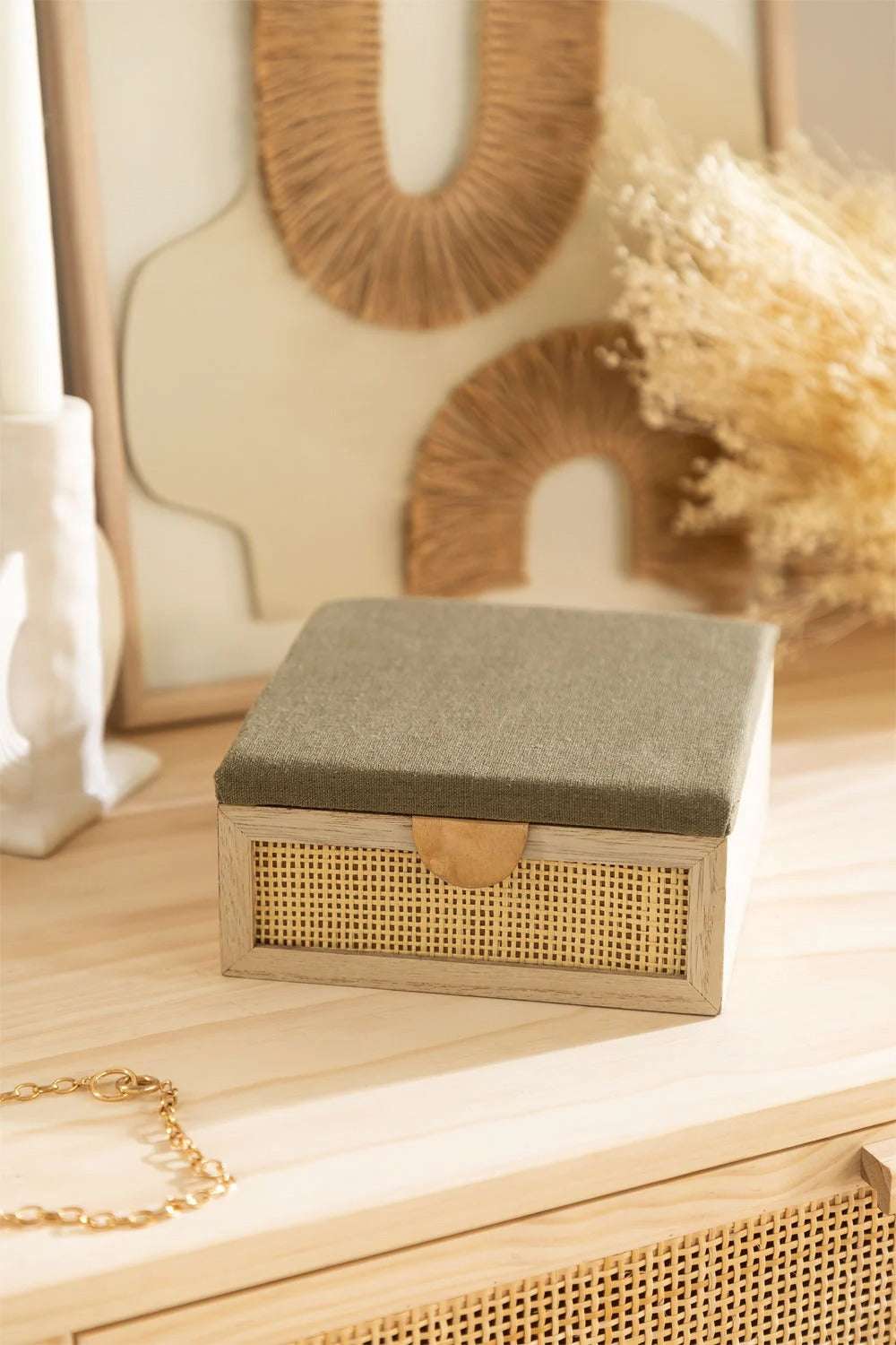 Caja Organizadora en Madera y Ratán Sintético – Elliot