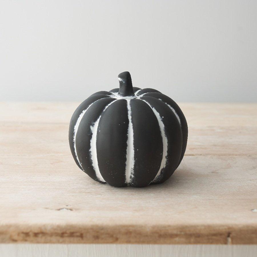Calabaza Cementicia Negra Rústica – 12 cm - Ami home decor