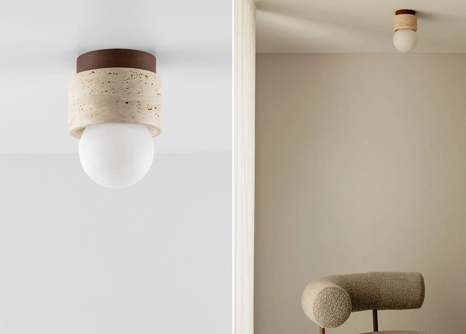 Plafón de Techo en Travertino y Madera Davise - Ami home decor