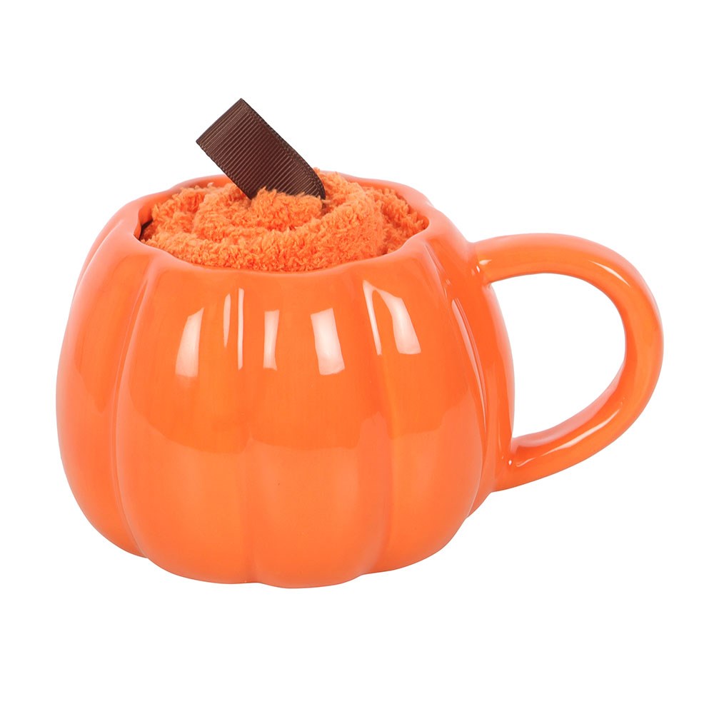 Taza Calabaza Sonriente + Calcetines Naranjas – Set Halloween Cosy