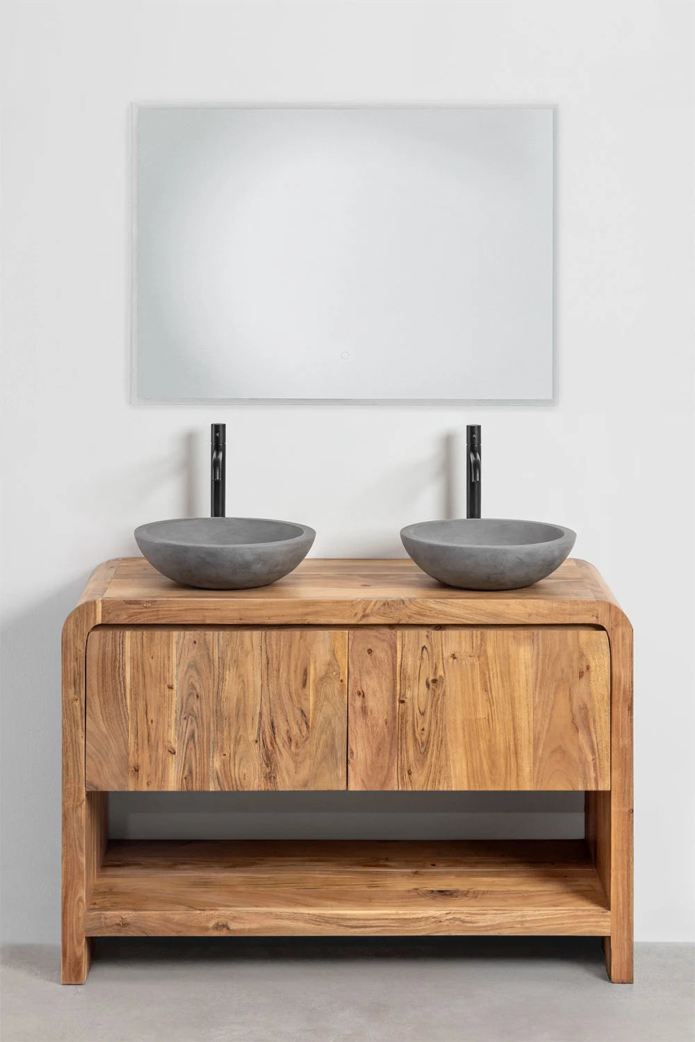 Mueble de Baño de Acacia con Lavabos de Cemento – Vacry