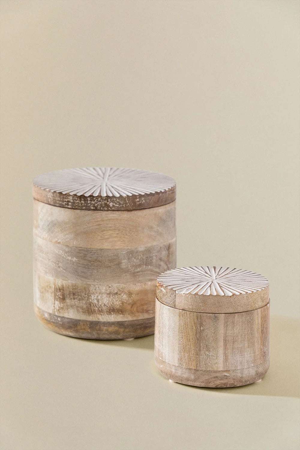 Set de 2 Botes Decorativos en Madera de Mango – Nabordi