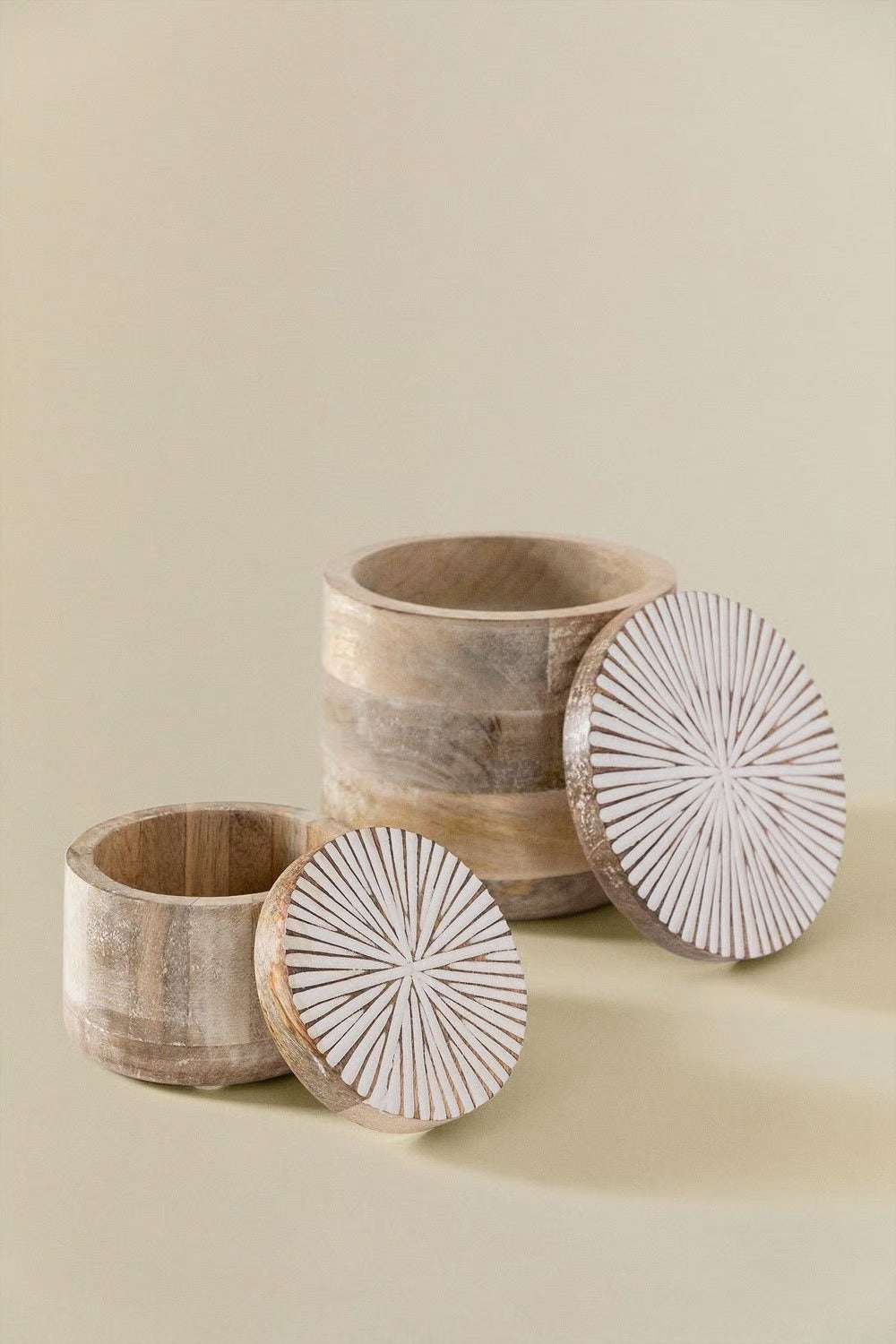 Set de 2 Botes Decorativos en Madera de Mango – Nabordi