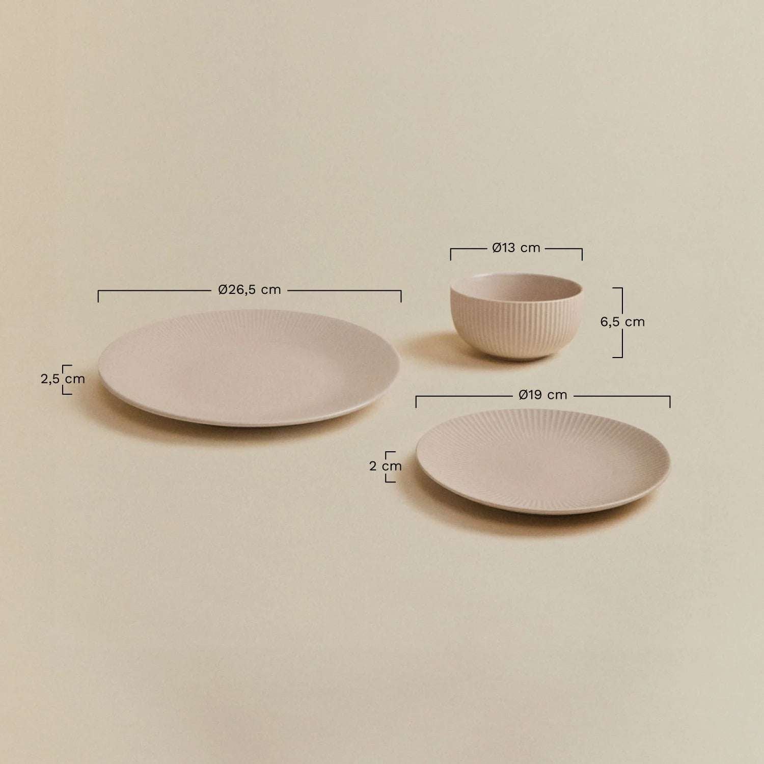 Vajilla en New Bone China de 12 Piezas Elmora – Beige Tapioca