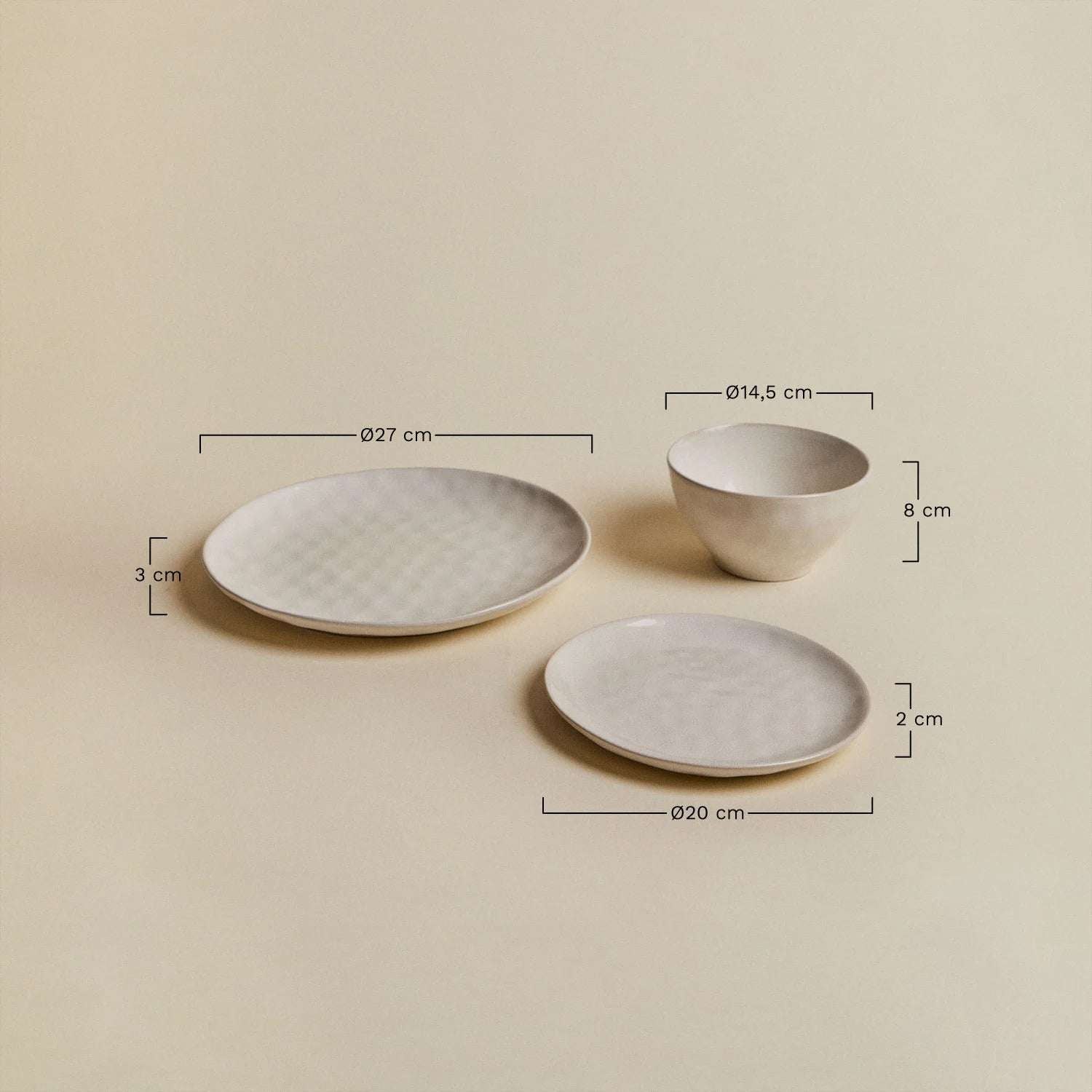 Vajilla en Gres de 12 Piezas Sibeta – Blanco Elegante