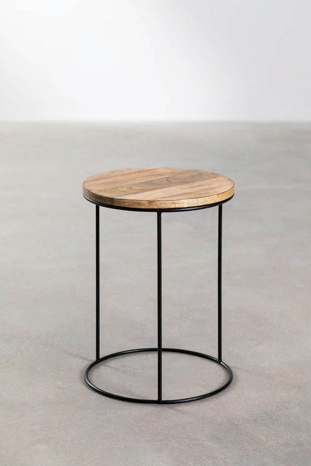 Mesa Auxiliar Redonda en Madera de Mango (Ø30 cm) – Tannam