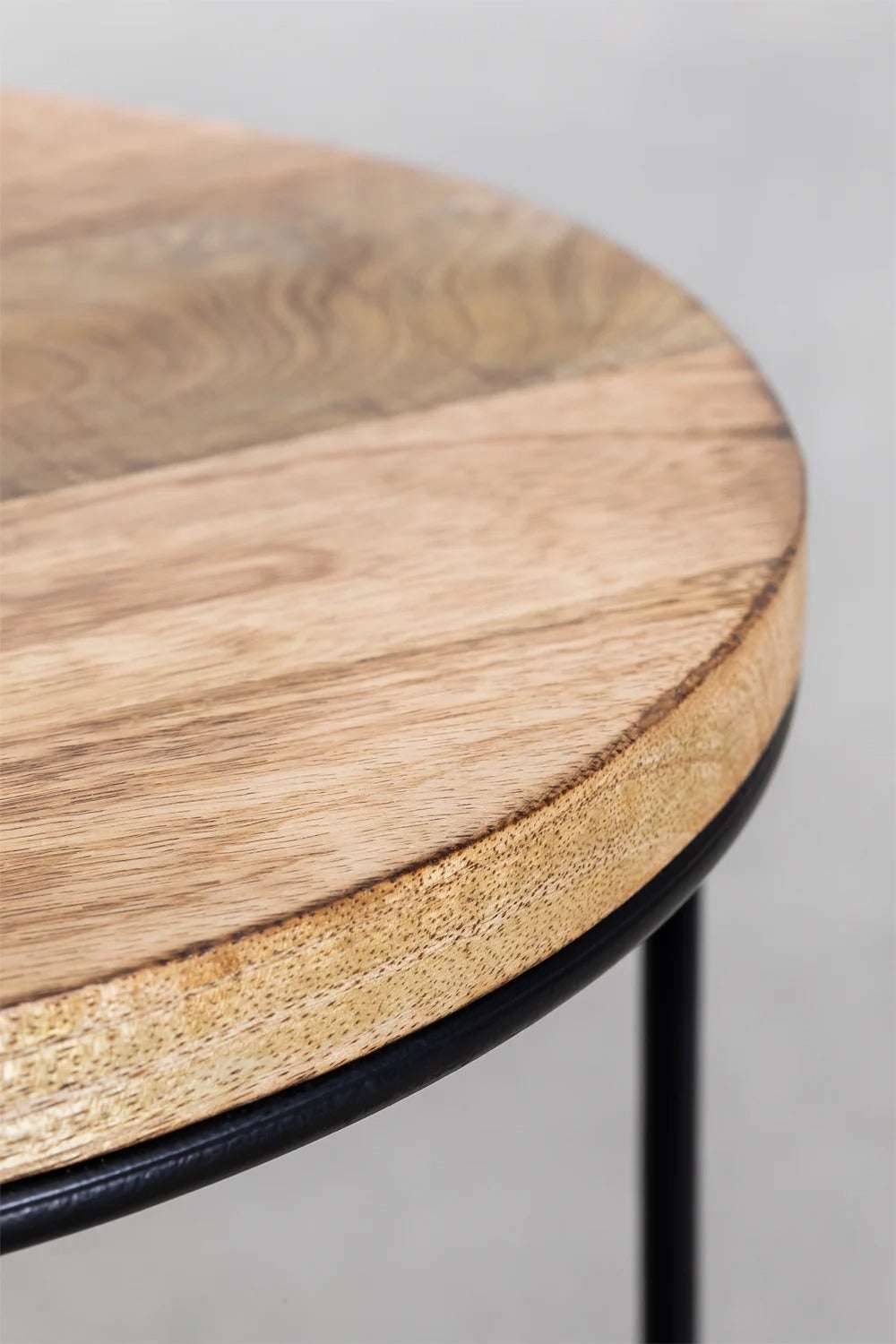 Mesa Auxiliar Redonda en Madera de Mango (Ø30 cm) – Tannam
