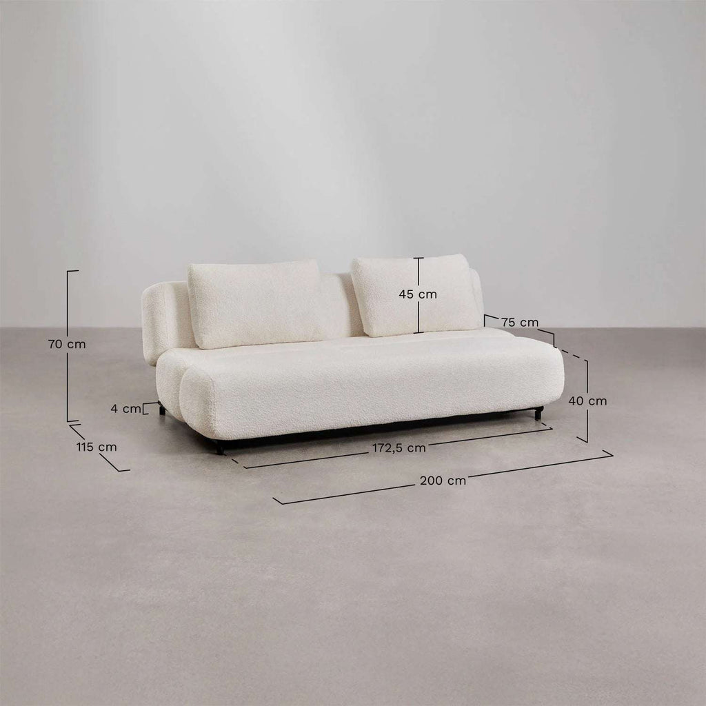 Sofá Cama de 3 Plazas en Tela Bouclé – Modelo Miami
