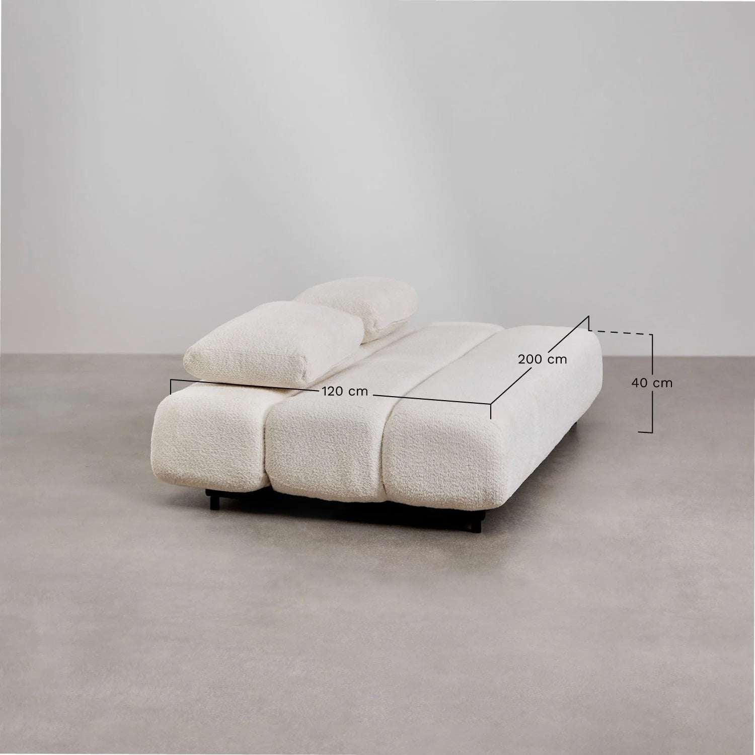 Sofá Cama de 3 Plazas en Tela Bouclé – Modelo Miami