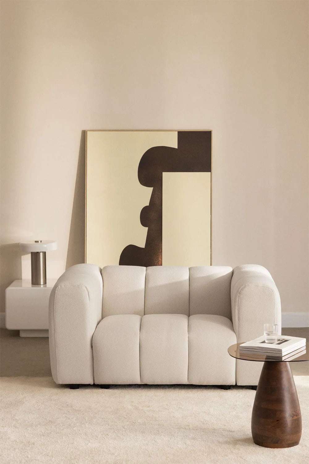 Sillón en tela bouclé Eliot – Confort y Estilo en Armonía
