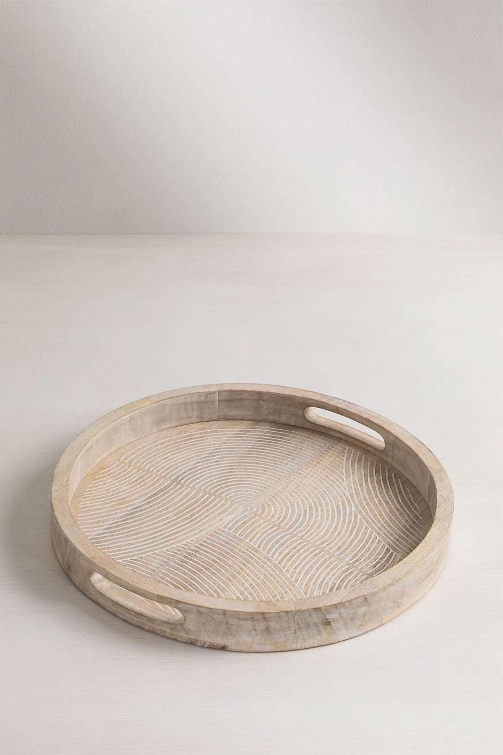 Bandeja Decorativa en Madera de Mango Diborna – Ø38 cm