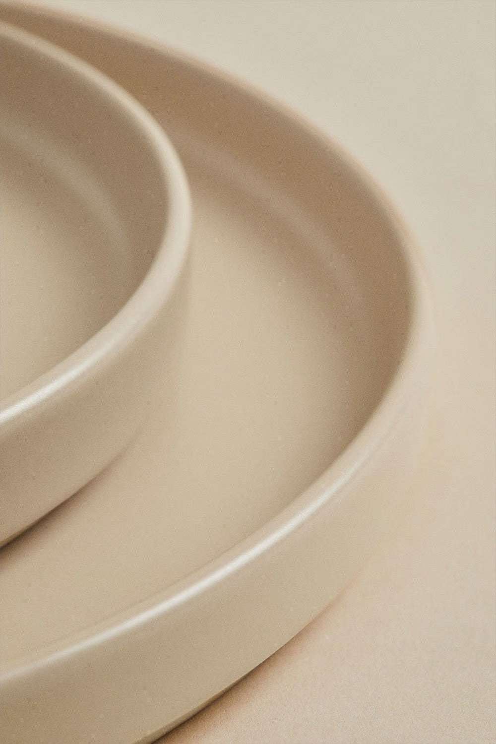 Vajilla de 12 piezas en gres Sillex – Beige Almendra