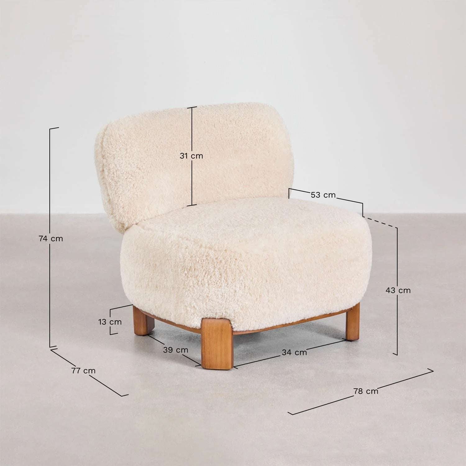 Sillón tapizado en madera de caucho – Eldred