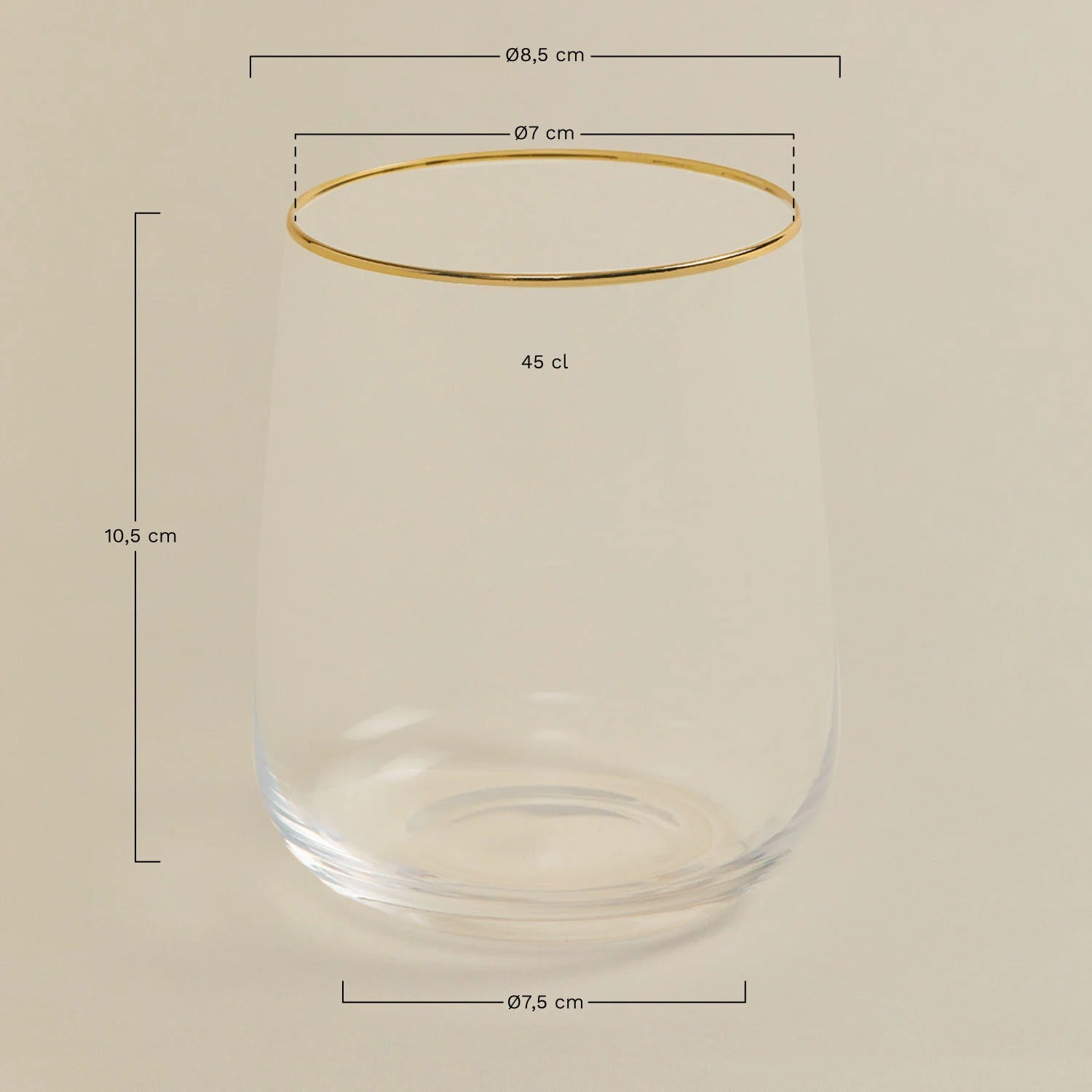 Pack de 4 Vasos de Vidrio 45 cl Olaya