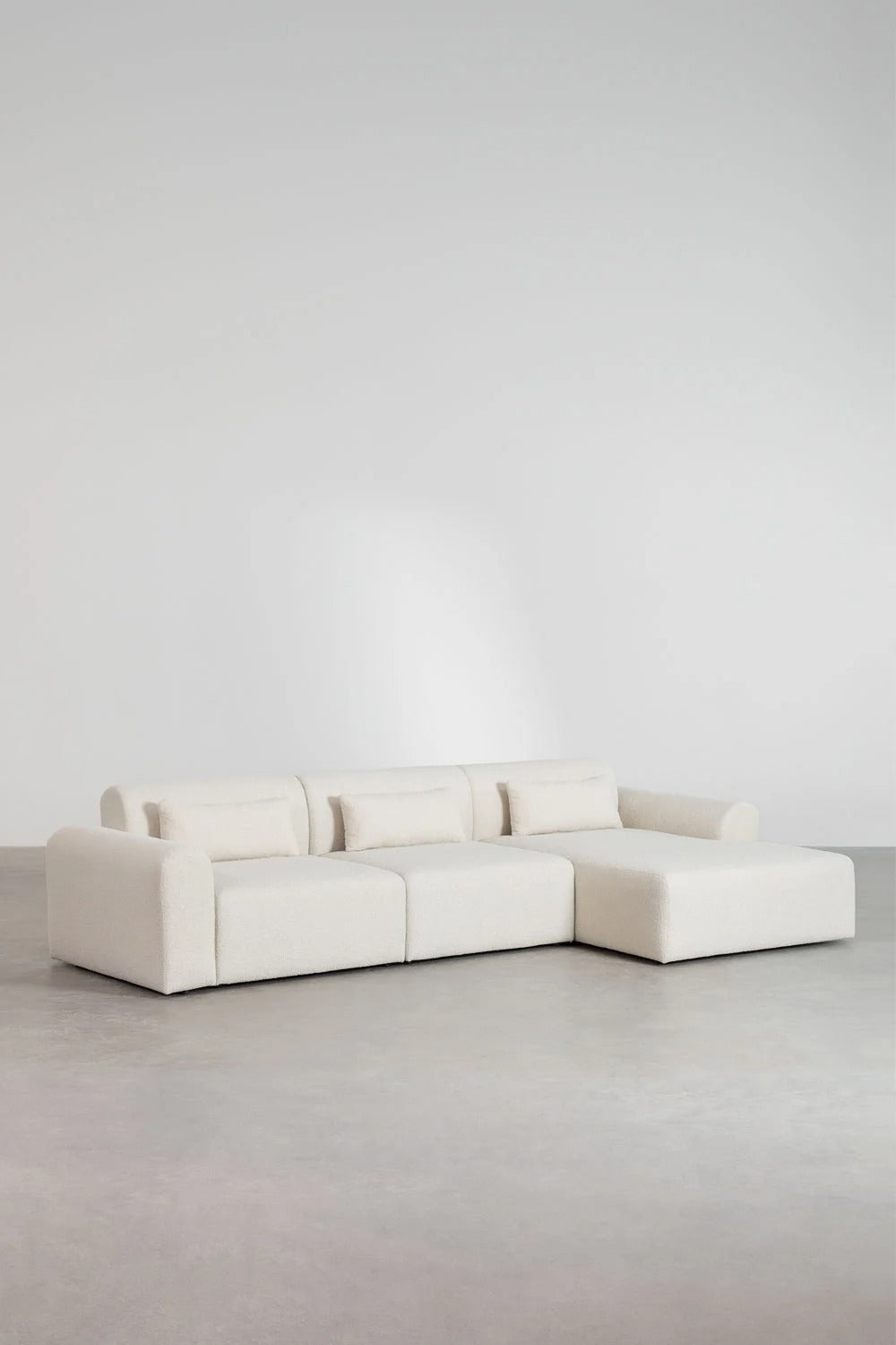 Sofá Modular Chaise Longue Derecho de 3 Piezas en Borreguito Borjan - Ami home decor