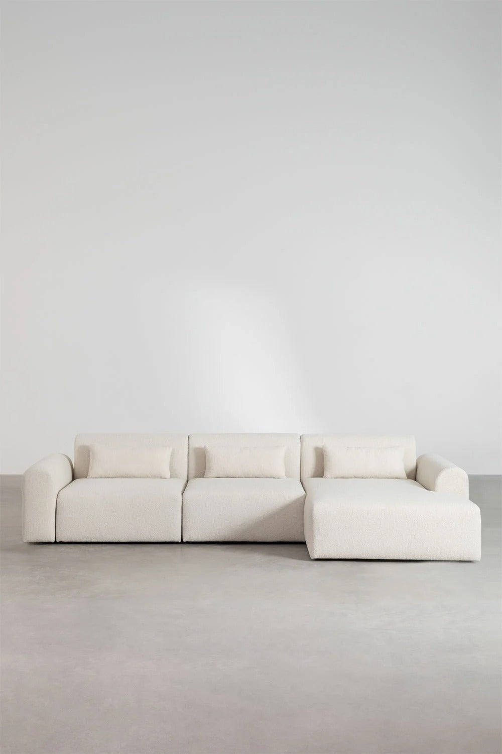 Sofá Modular Chaise Longue Derecho de 3 Piezas en Borreguito Borjan - Ami home decor