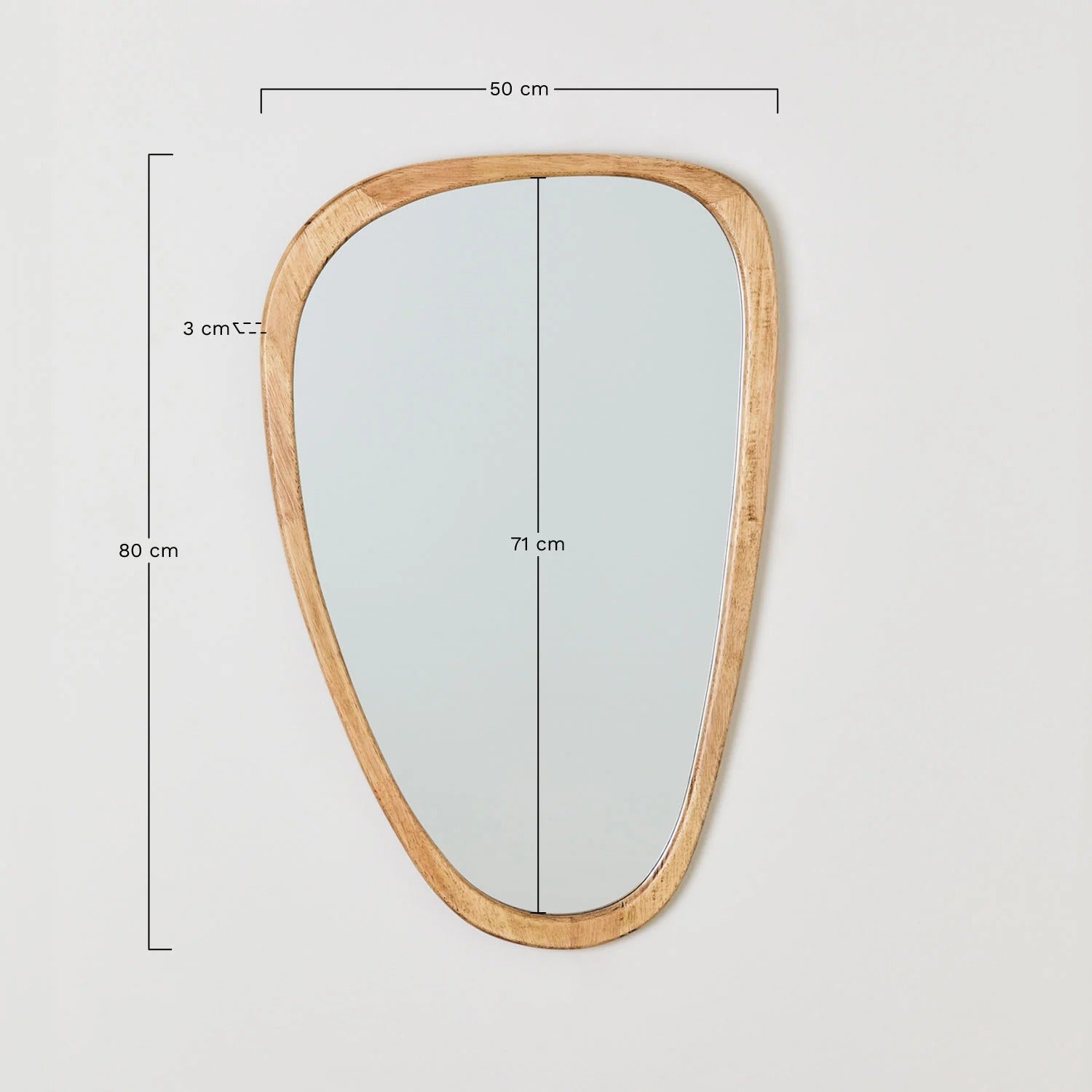 Espejo de pared en madera de roble Arbidel (50 × 80 cm)