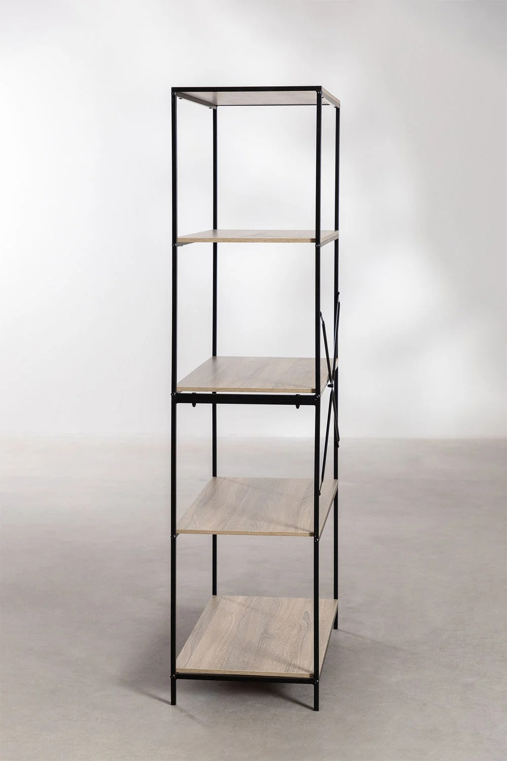 Estantería Baxter – Hierro Negro & Madera Natural