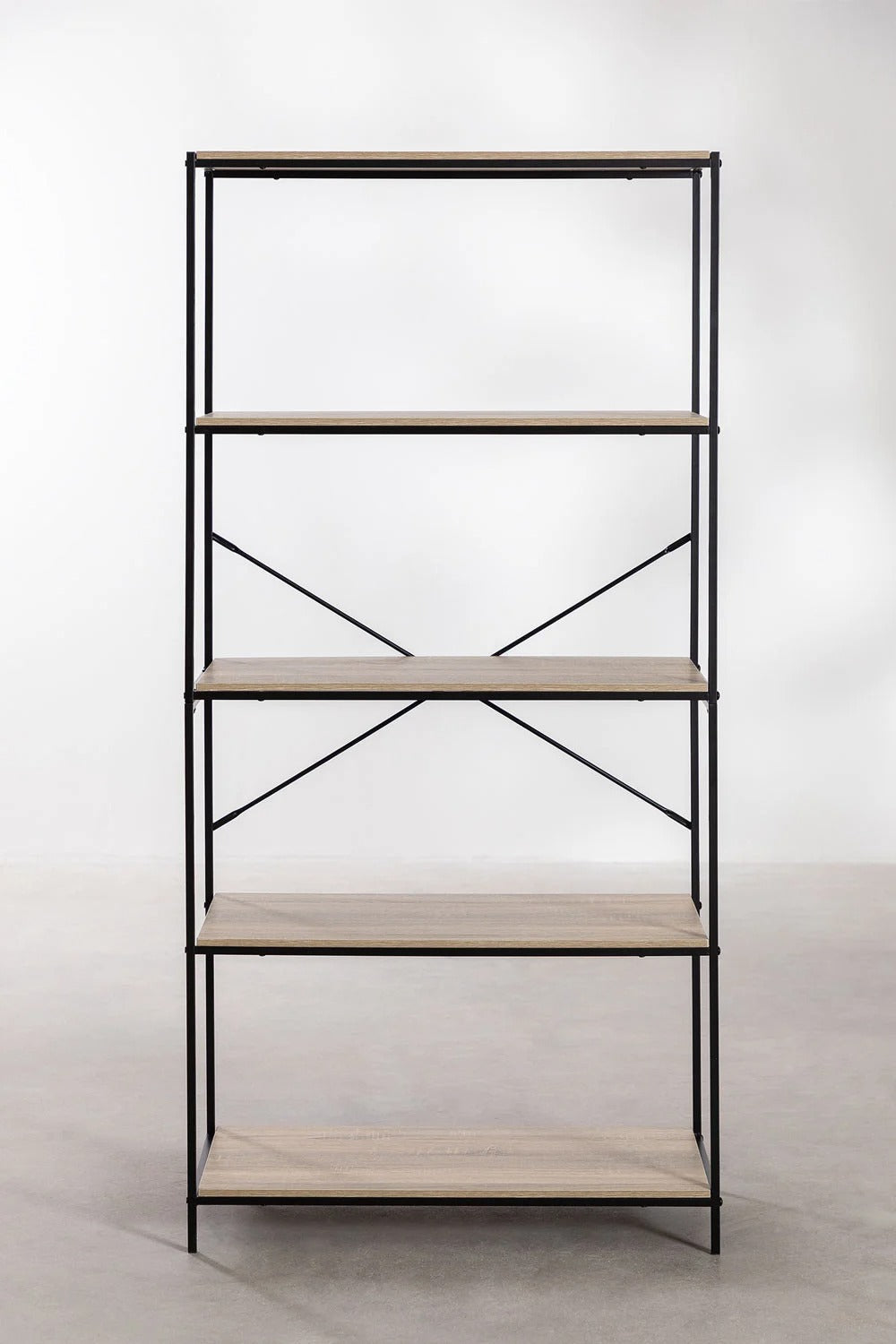 Estantería Baxter – Hierro Negro & Madera Natural