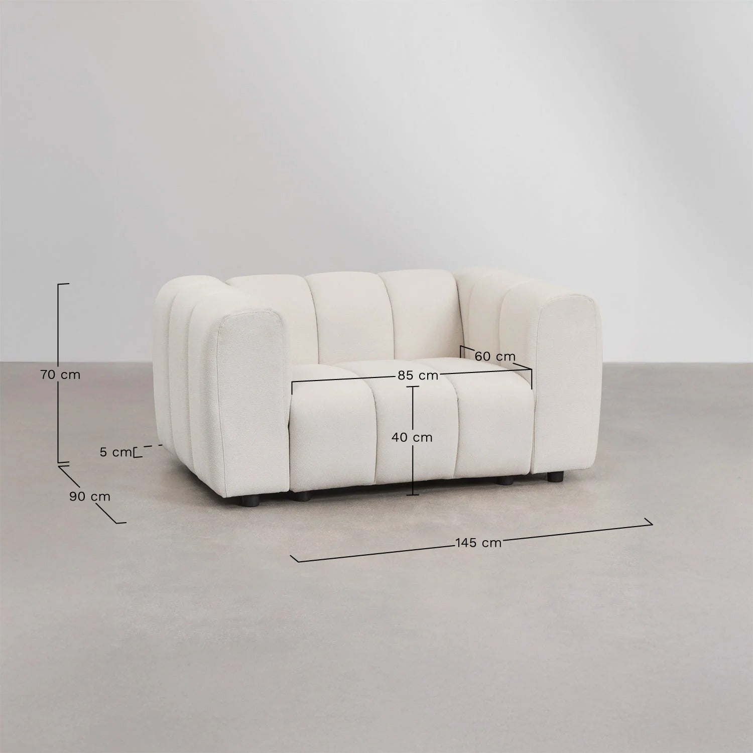 Sillón en tela bouclé Eliot – Confort y Estilo en Armonía - Ami home decor