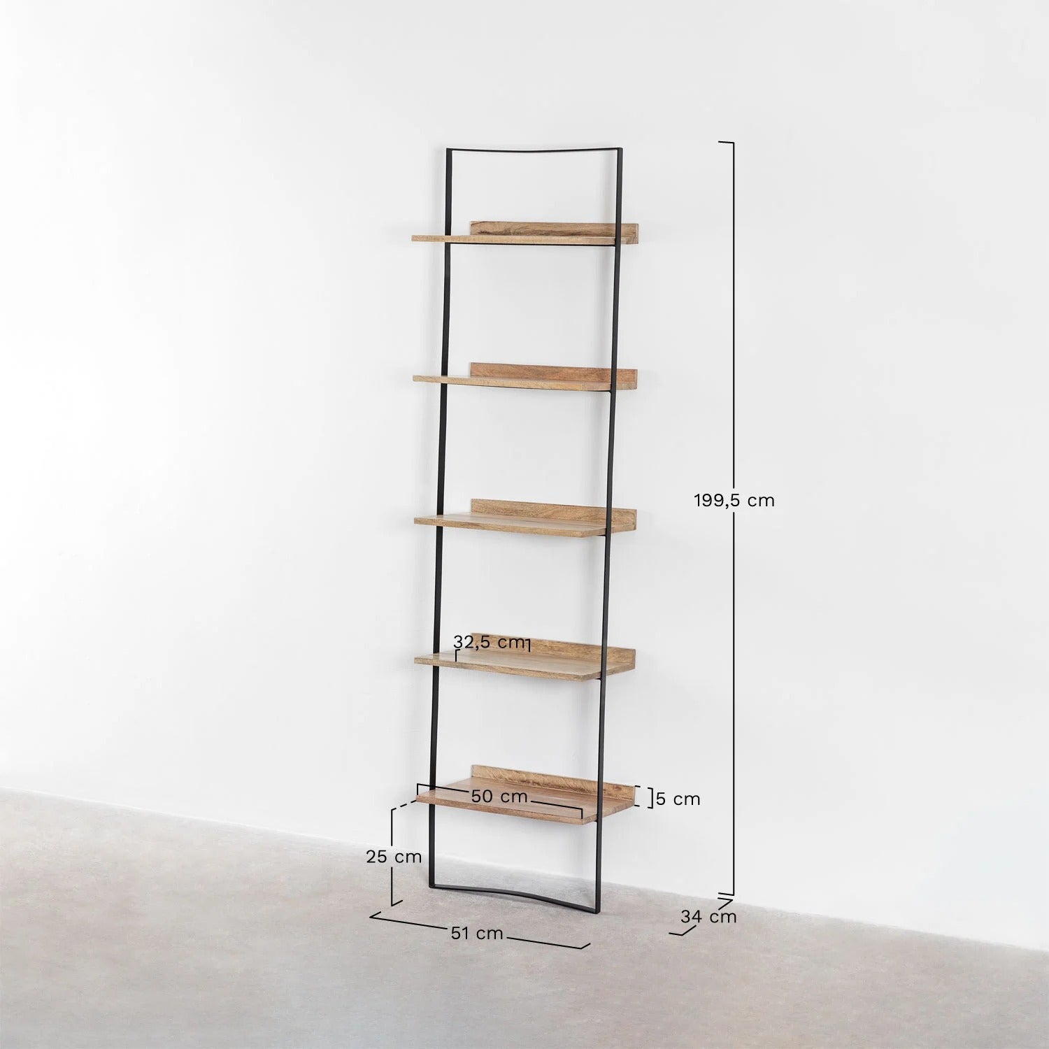 Estantería de pared Tyrp – Madera de Mango & Metal