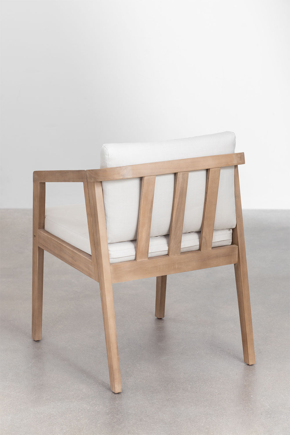 Set Kaela – Mesa de Comedor de Madera de Acacia + 6 Sillas con Cojines